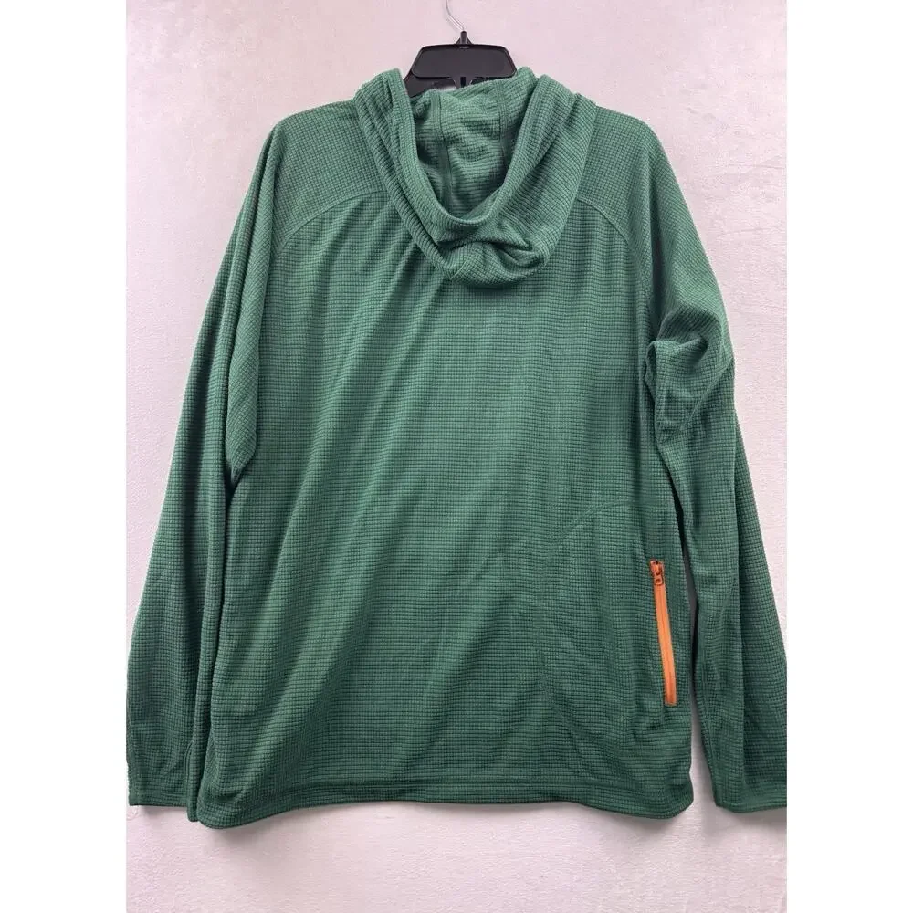 Howler Brothers Palo Duro Fleece Hoodie Green Waffle Knit Embroidered Logo L